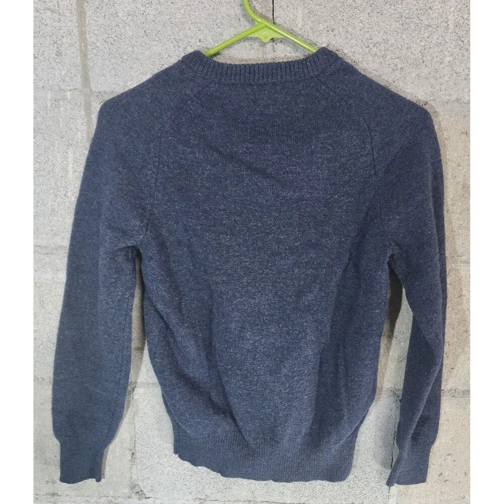 J. CREW Long Sleeve Crew Neck Wool Lambswool Men's Sweater Navy Blue Size XS